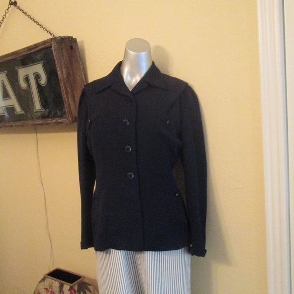 1940s Women Navy Jacket Suit Size 10 12