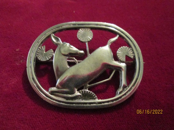 1940s Georg Jensen Silver Jo Deer Brooch - image 1