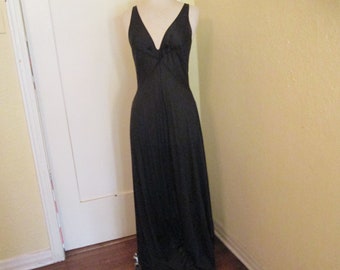 Vintage Lucie Ann Sexy Black Nightgown Sheer Large