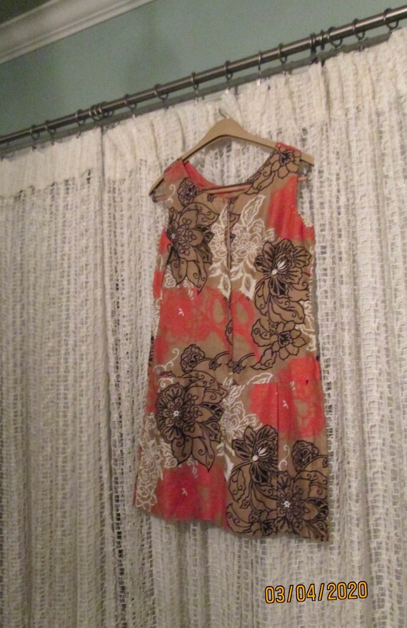 Vintage 60s Culotte Skort Dress Orange Brown By Ch