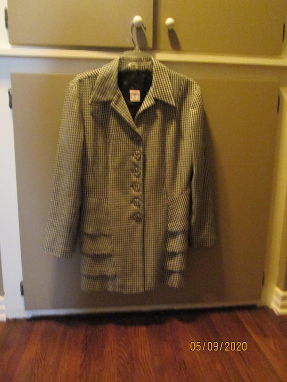 Vintage 40s Style Long Jacket Herringbone Jacket - image 1