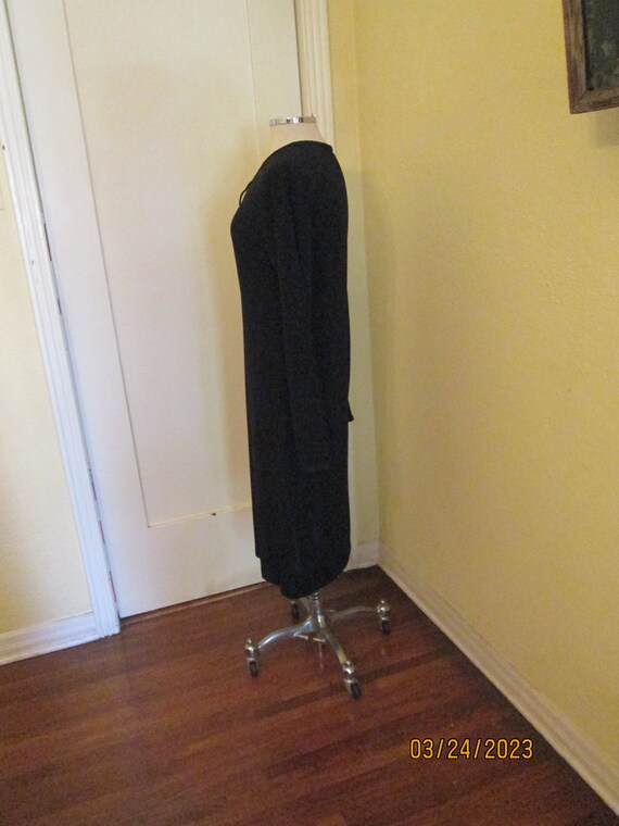 Vintage DKNY Black Midi Dress Form FItting Long S… - image 5