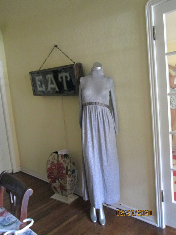 1960s Silver Metallic Gown Stunning Jay Kobrin Mas