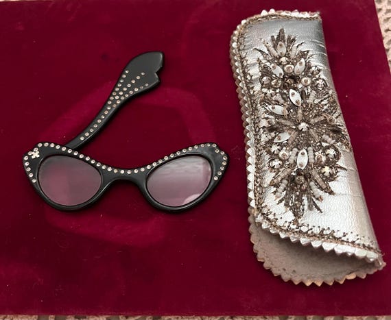 Mid Century Cat Eye Lorgnette Opera Glasses - image 3