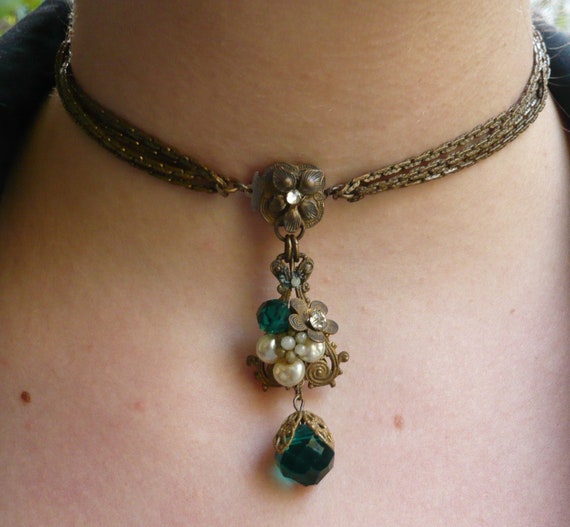 Miriam Haskell Necklace Set / Signed 40s Haskell C