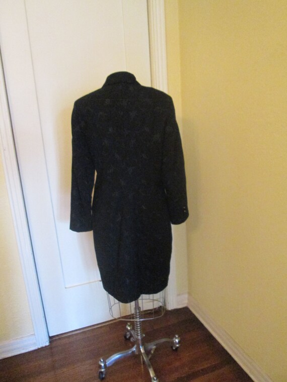 Vintage Long Blazer Jacket Navy Embroidered Blaze… - image 8