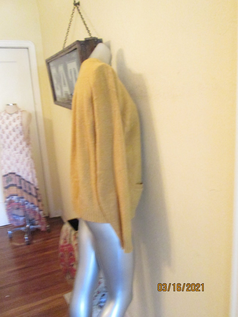 1960s Jantzen Cardigan Mustard Yellow Letter Cardigan
