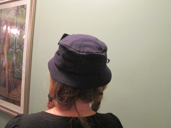 1960s Brim Bow Hat Black So Cute - image 4