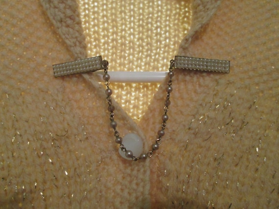 Vintage 50s Sweater Clips Pearl Bars - image 1