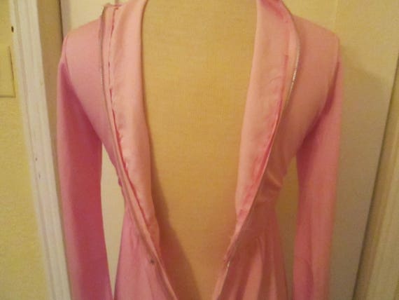 Vintage 1960s Pink Gown Empire Bodice Mock Turtle… - image 6