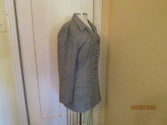 Vintage 40s Style Long Jacket Herringbone Jacket - image 5