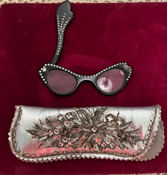 Mid Century Cat Eye Lorgnette Opera Glasses - image 1