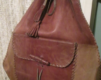 1970s Italy Leather Backpack Boho Soft Light