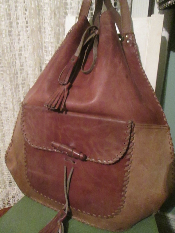 1970s Italy Leather Backpack Boho Soft Light