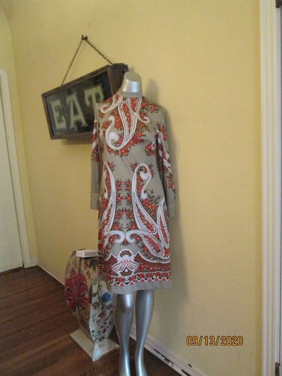 1960s Mod Paisley Pop Art Dress Knits By Francis X