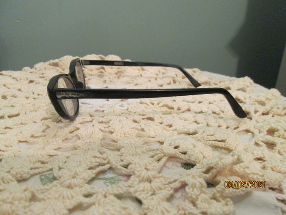 1950s Cat Eye Glasses Black W Rhinestones Titmus … - image 5