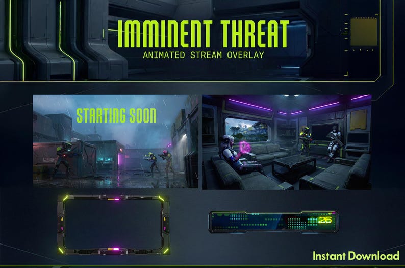 IMMINENT THREAT Animated Edition Stream Overlay Pack (digital Download ...