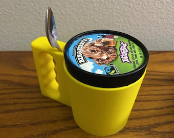 Ice Cream Pint Mug with Spoon Holder