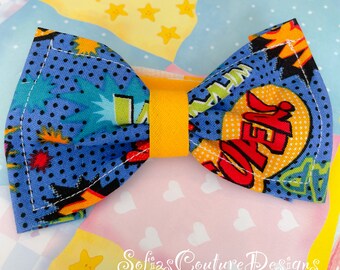 Ready to ship colorful superhero   Pet bow ties for dogs or cats attachable to collar