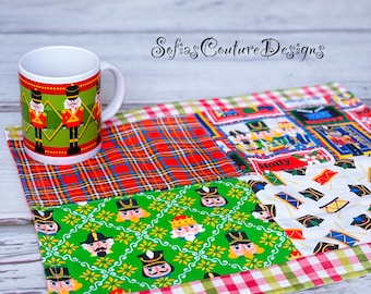Christmas Nutcracker  placemats,  Cotton ,Double layer placemats Cotton Linen Table Placemats,Dining Table Placemats set (2 or 4 or 6)