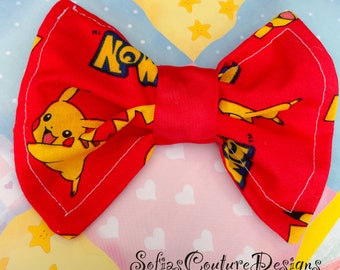 Ready to ship colorful pikachu Pet bow ties for dogs or cats attachable to collar