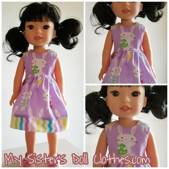 12.00 Purple Easter Bunny Dress for the 14.5 Inch Doll Wellie Wisher