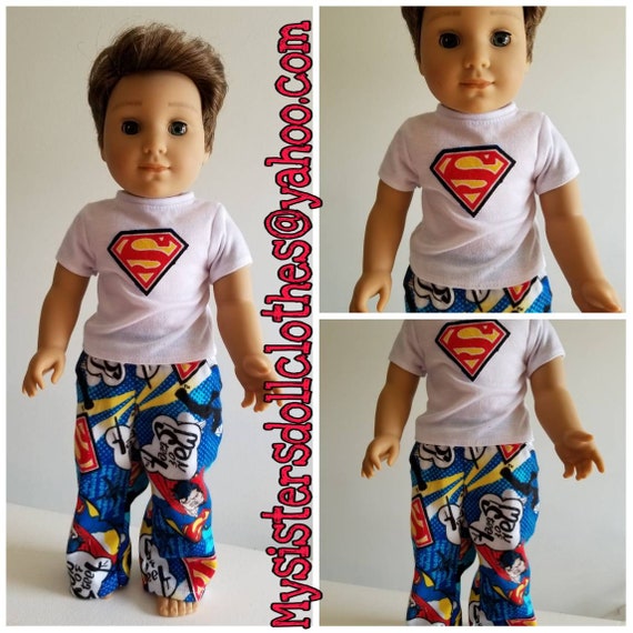 Supperman PJ'S for Logan. 18 Inch Doll American Handmade