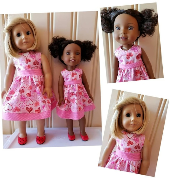 Hearts Dress for 14 Inch or 18 Inch Doll