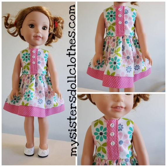 Flowers and Buttons Dress for the 14.5 Inch Doll Wellie Wisher