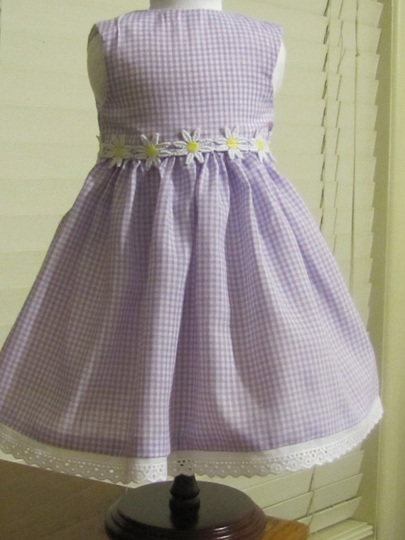 Purple Gingham Dress for 14 and 18 Inch Dolls