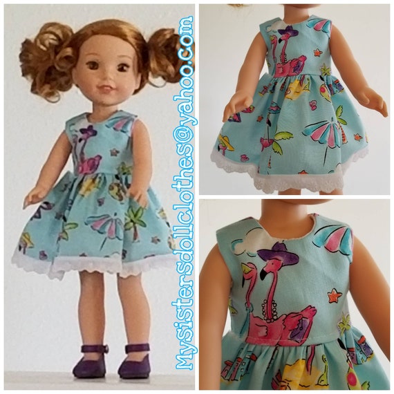 Flamingo Dress  for 14.5 Inch Doll Wellie Wisher