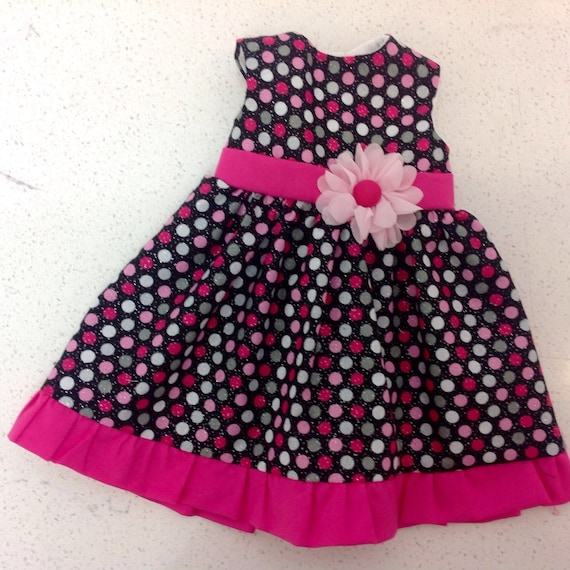 Black with Lotsa Polka Dots American Made 18 Inch Doll Clothes