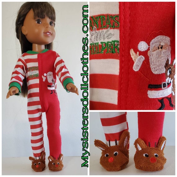 Santas Little Helper PJ'S for 14.5 Inch Doll Wellie Wisher