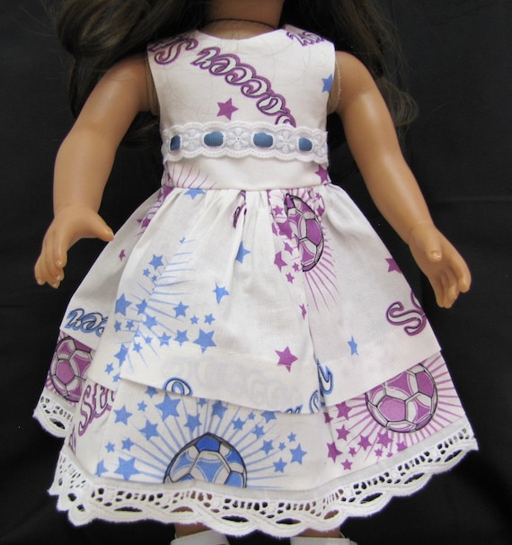 Soccer Dress American Handmade 18 inch Doll Dress