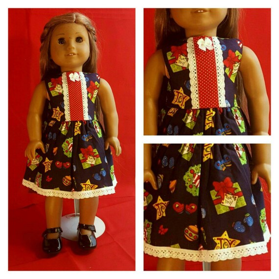 Christmas Presents Dress American Handmade for 18 Inch Dolls