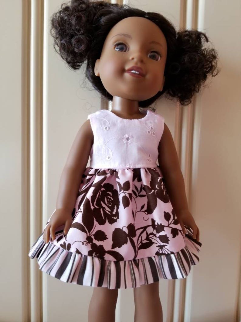Pink and Brown Flowered Wisher Dress 14.5 Inch Doll Etsy