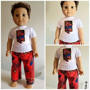 Spiderman PJ'S for Logan. 18 Inch Doll American Handmade