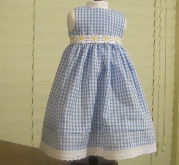 Blue Gingham Sun Dress for your 14 Inch or 18 Inch Doll.