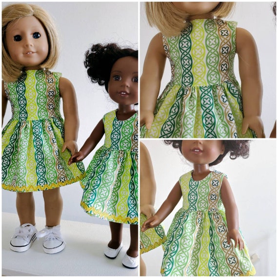 St. Patty Irish Clover Day Dress for your  AG and WW Dolls.