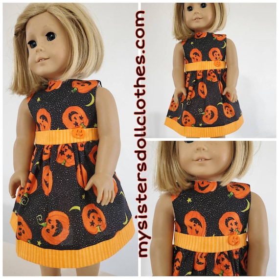 Pumpkin Halloween Dress for American 18 Inch doll