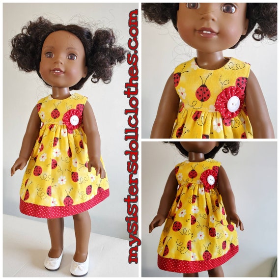 Lady Bug Dress for the 14.5 Inch Doll Wellie Wisher and 18 inch American Doll