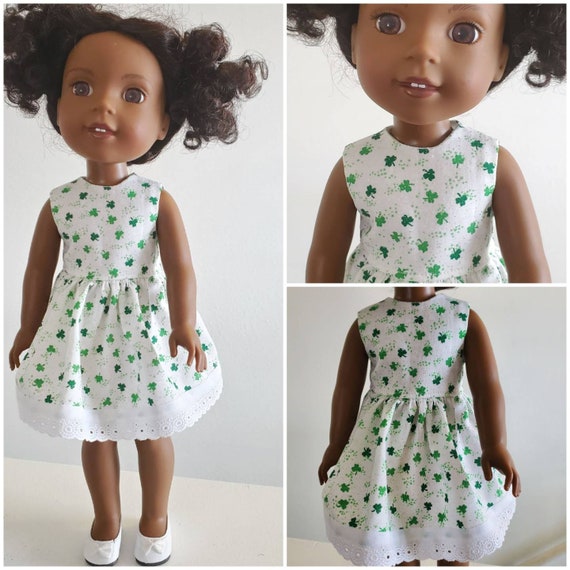 St. Patty's Clover Irish Dress for Wellie Wishers Dolls