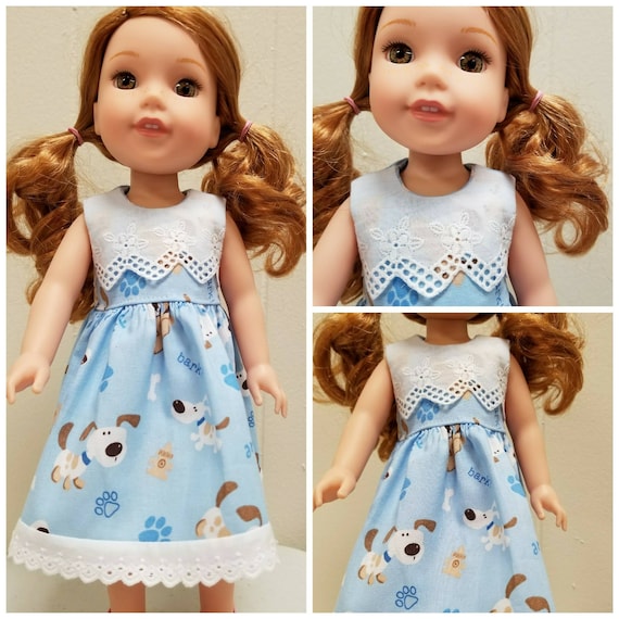 Doggies and Lace Dress for Wisher 14.5 Inch Doll