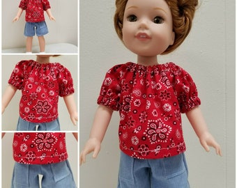 Shorts and Top for 14 Inch Doll.