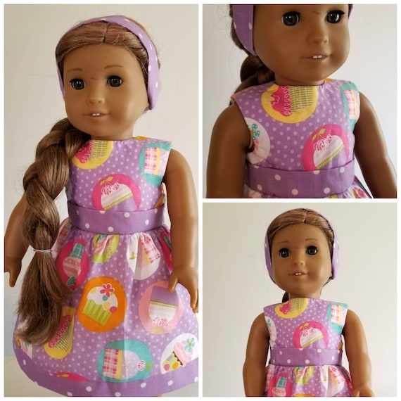 Cupcakes and Polka Dot Dress  American Made 18 Inch Doll Clothes