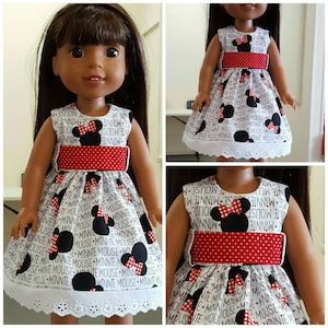 Minnie Mouse Dress for 14.5 Inch Doll and 18 Inch American Doll.