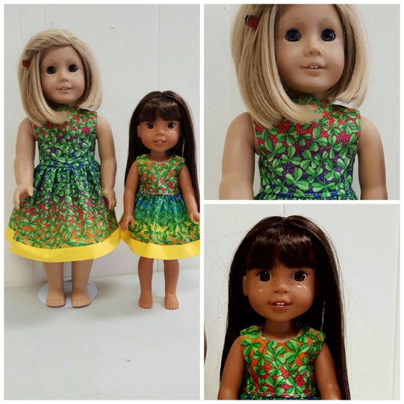 St. Patrick's Day Irish Clover Dress American Made 18 Inch and 14 Inch Doll Clothes