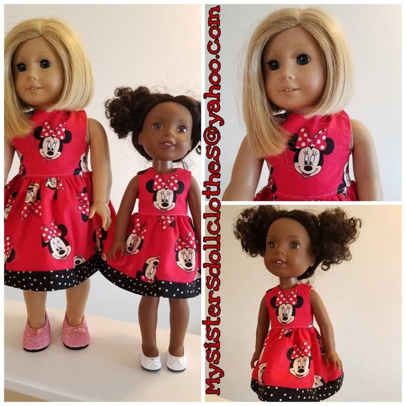 Minnie Mouse Red Dress for 14 and 18 inch Dolls