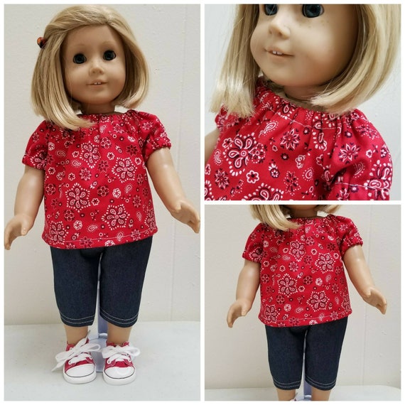 Peasant Top and Shorts for your American Girl Doll  Handmade