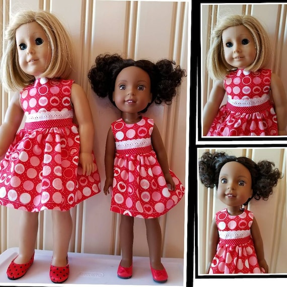 Hearts and Lace for Valentines Day Wisher 14 Inch Dress or American 18 Inch Doll